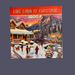 NIB Like Cabin at Christmas 1000 Piece Puzzle